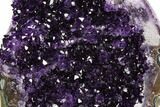 Tall, Dark Purple Amethyst Cluster On Wood Base - Uruguay #121250-2